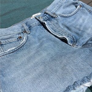 Agolde Blue Distressed Hem Jeans